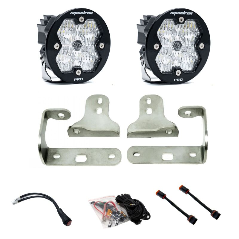 Jeep Gladiator JT Fog Light Pocket Kit - Baja Designs - Squadron-R Pro 2.0 - Clear - `20-`25